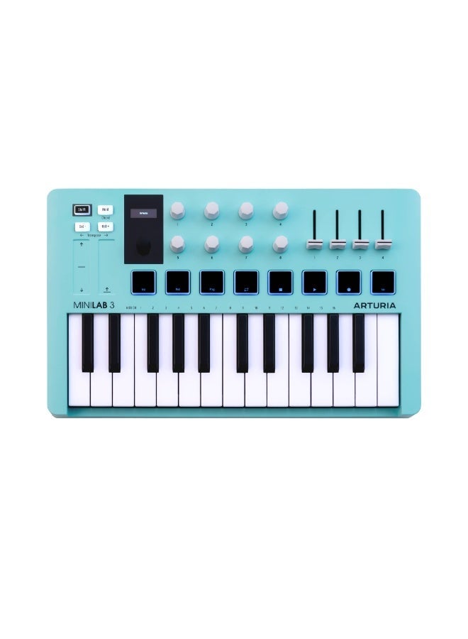 Arturia MiniLab MK3 25-key Midi Keyboard Controller â€“ Aquamarine - Image 1