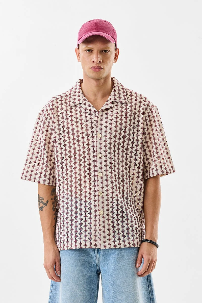 SNITCH Cuban Collar Crochet Box Fit Shirt