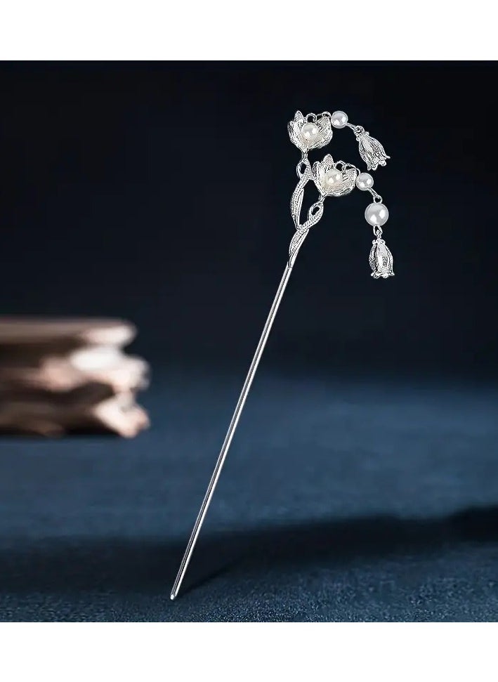 ORiTi - 1pcs Retro Flower Hairpin with Tassel for Hanfu and Hair Accessories for Women - Image 1