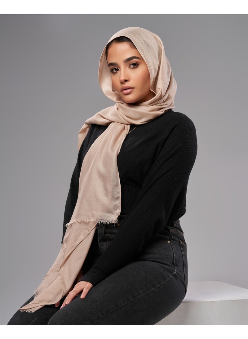 Lavezzi Breathable Cotton Modal Hijab Scarf For Women - Women Solid Color Head Scarf Wrap - Dusty Mauve - Image 1