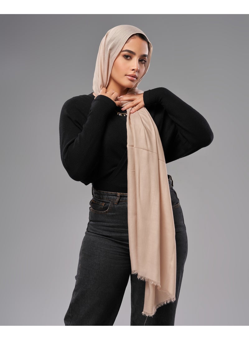 Lavezzi Breathable Cotton Modal Hijab Scarf For Women - Women Solid Color Head Scarf Wrap - Dusty Mauve - Image 3