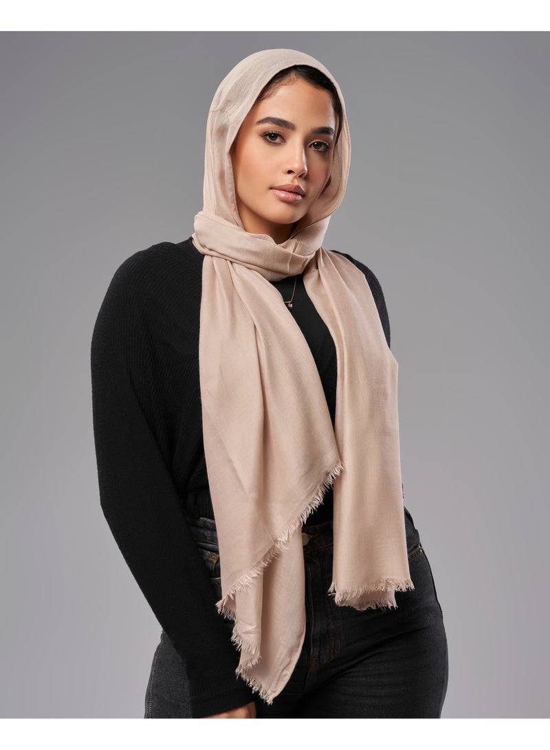 Lavezzi Breathable Cotton Modal Hijab Scarf For Women - Women Solid Color Head Scarf Wrap - Dusty Mauve - Image 2