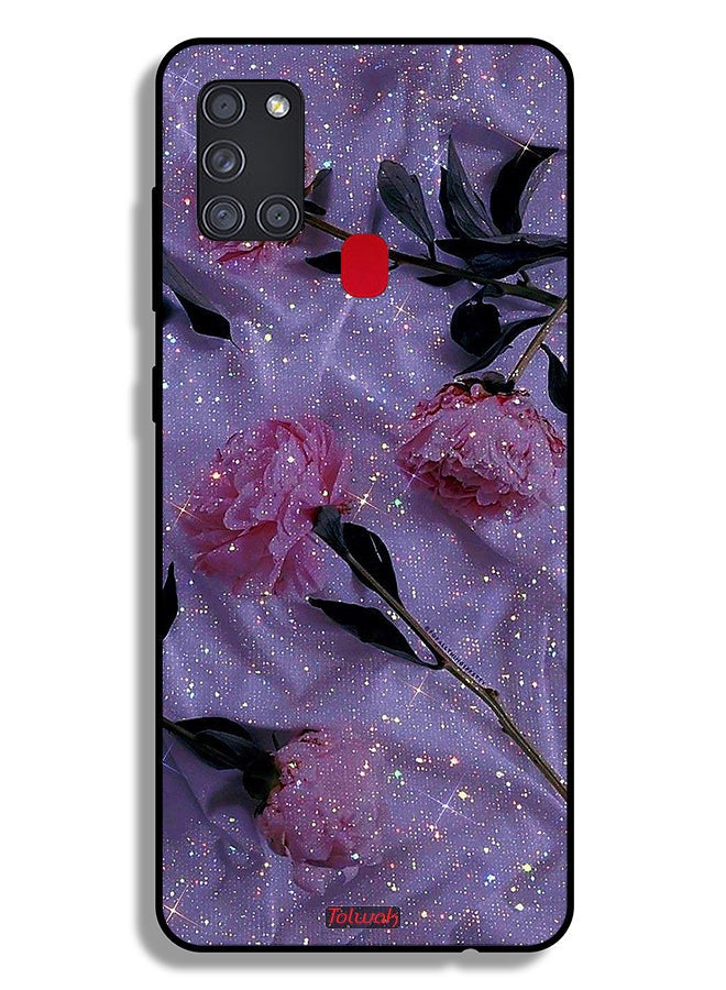 Tolwak Samsung Galaxy A21s Protective Case Cover Glitter Roses - Image 1