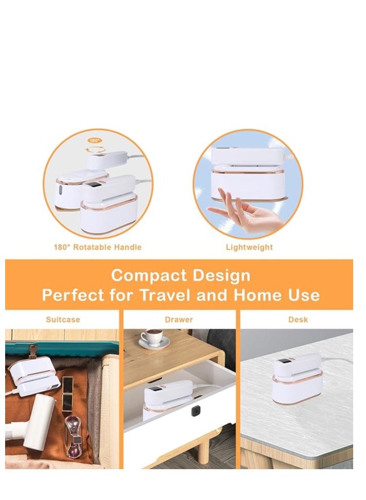 Travel Steamer Iron for Clothes – 1200W Handheld Portable Travel Garment Steamer, 3 Steam Levels, LCD Screen, 10S Fast Heat-Up, Wrinkle Remover for Dress Shirts, Clothes, Fabric, Home & Travel, Portable Steamer for Clothes, Compact Ironing Solution, Anti-Drip, Powerful Steaming, Travel-Friendly Steamer  - Image 5