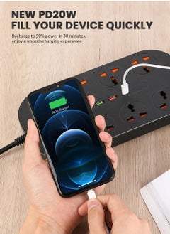 EzzySo Power Strip Fast Charger Multiprise Smart Home Extension Electrical Socket Type C Power Socket USB Port For Computer Phone Multiple Devices Charge  - Image 4