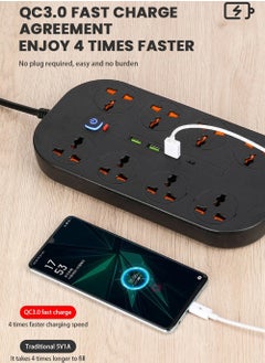 EzzySo Power Strip Fast Charger Multiprise Smart Home Extension Electrical Socket Type C Power Socket USB Port For Computer Phone Multiple Devices Charge  - Image 3