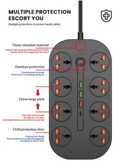 EzzySo Power Strip Fast Charger Multiprise Smart Home Extension Electrical Socket Type C Power Socket USB Port For Computer Phone Multiple Devices Charge  - Image 2