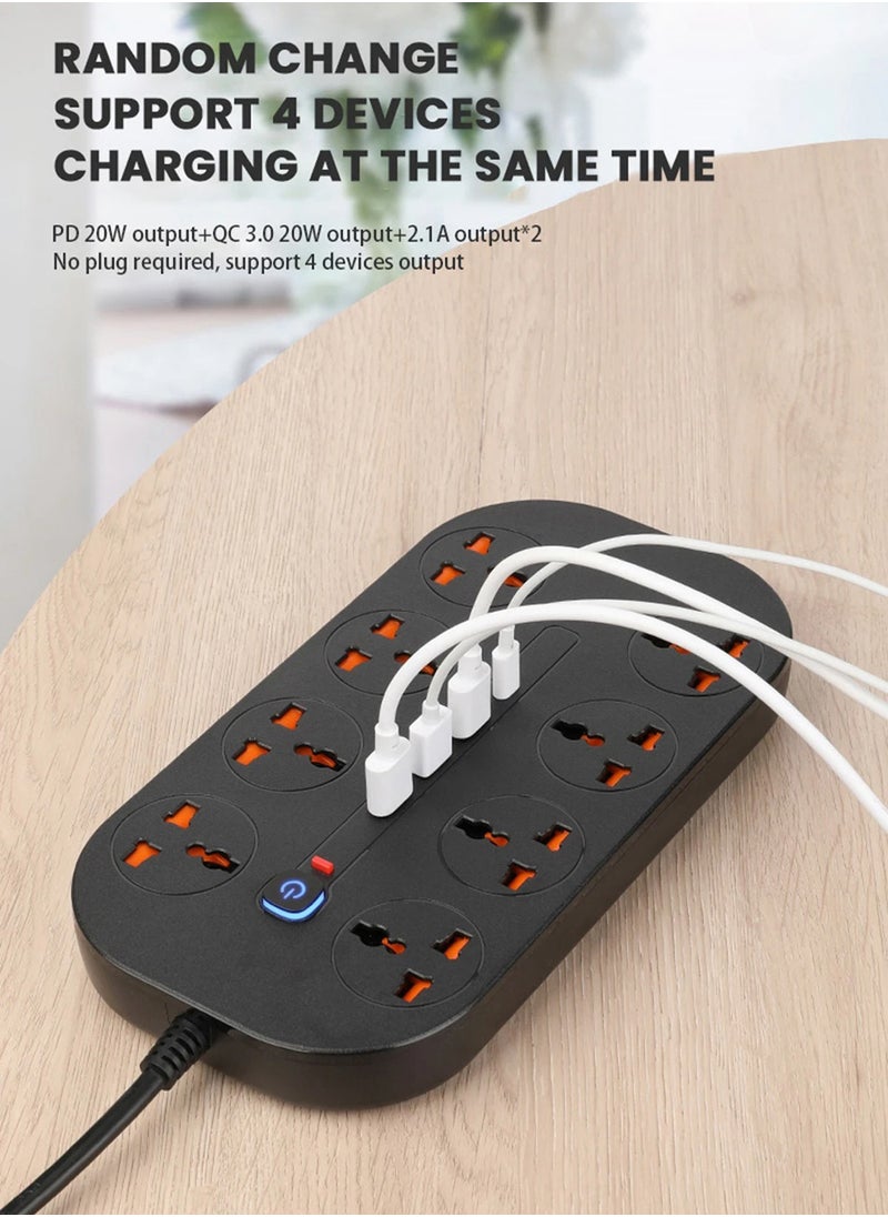 قطاع الطاقة شاحن سريع Multiprise المنزل الذكي تمديد مقبس كهربائي نوع C مقبس الطاقة منفذ USB للهاتف الكمبيوتر شحن أجهزة متعددة