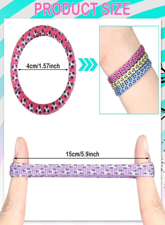Chuangdi 100 Pcs Soccer Hair Accessories for Girls Nylon Hairband Soccer Sport Hair Ties Team Gifts Elastics Ponytail Soft Hairband No Crease Damage for Girls Thick Straight Curly Multi Colored - Image 3