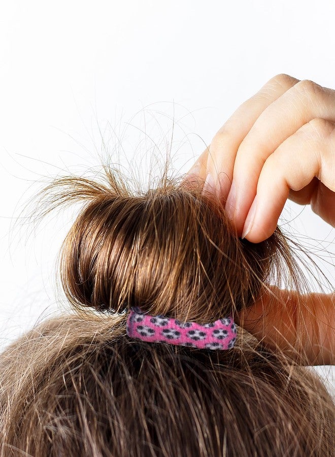 Chuangdi 100 Pcs Soccer Hair Accessories for Girls Nylon Hairband Soccer Sport Hair Ties Team Gifts Elastics Ponytail Soft Hairband No Crease Damage for Girls Thick Straight Curly Multi Colored - Image 5