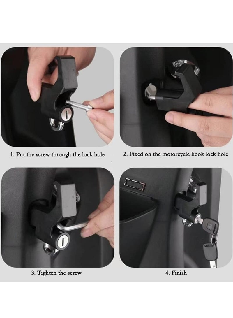Helmet Lock 2-in-1 Helmet Hook Lock Anti Theft Motorcycle Helmet Security Lock with Keys for Motorcycle E-Bike Bicycle