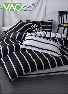 VAOdo Bedding King Fitted Sheet Set  Bottom Sheet  Deep Pocket Soft Microfiber -Shrinkage and Fade Resistant Comforter Set Skin Friendly Bedding Set Including Fitted Sheet Duvet Cover and 2 Pillows  - Image 1