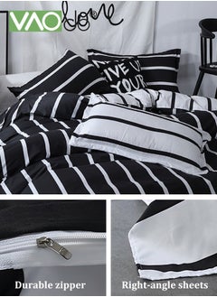 VAOdo Bedding King Fitted Sheet Set  Bottom Sheet  Deep Pocket Soft Microfiber -Shrinkage and Fade Resistant Comforter Set Skin Friendly Bedding Set Including Fitted Sheet Duvet Cover and 2 Pillows  - Image 3