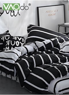 VAOdo Bedding King Fitted Sheet Set  Bottom Sheet  Deep Pocket Soft Microfiber -Shrinkage and Fade Resistant Comforter Set Skin Friendly Bedding Set Including Fitted Sheet Duvet Cover and 2 Pillows  - Image 2