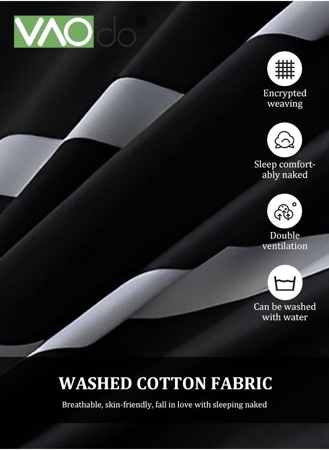 VAOdo - Bedding King Fitted Sheet Set  Bottom Sheet  Deep Pocket Soft Microfiber -Shrinkage and Fade Resistant Comforter Set Skin Friendly Bedding Set Including Fitted Sheet Duvet Cover and 2 Pillows - Image 1