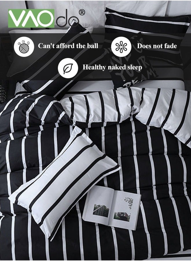 VAOdo - Bedding King Fitted Sheet Set  Bottom Sheet  Deep Pocket Soft Microfiber -Shrinkage and Fade Resistant Comforter Set Skin Friendly Bedding Set Including Fitted Sheet Duvet Cover and 2 Pillows - Image 1