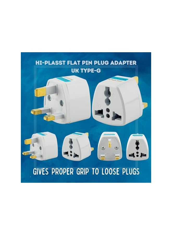 promass 6-Pack Universal EU to UK Plug Adapter, US AU to UK UAE Converter Switch, 3 Pin AC Travel Electrical Socket Outlets Travel Adapter Set - Compact, Multi-Plug Converter, White - Image 3
