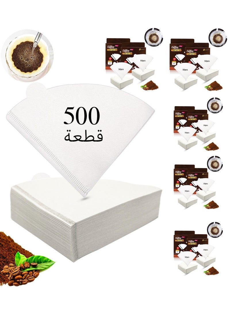 OMRAN CART Omran Cart V60 Coffee Paper Filters V02 White – 500pcs Pack, Wood Pulp Disposable Dripper Papers for Pour Over, Black Coffee & Arabic Coffee  - Image 1