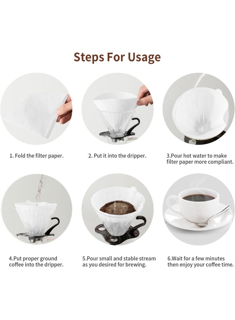 OMRAN CART Omran Cart V60 Coffee Paper Filters V02 White – 500pcs Pack, Wood Pulp Disposable Dripper Papers for Pour Over, Black Coffee & Arabic Coffee  - Image 5