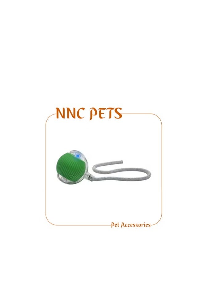 NNC PETS Cat toy with USB rechargeable, Durable Plastic, Long tail, & 3 modes, 37cm Interactive toy ball with LED light, Indoor cat entertainment, Safe cat material with Scratch & Fall resistant, (Green) - Image 1