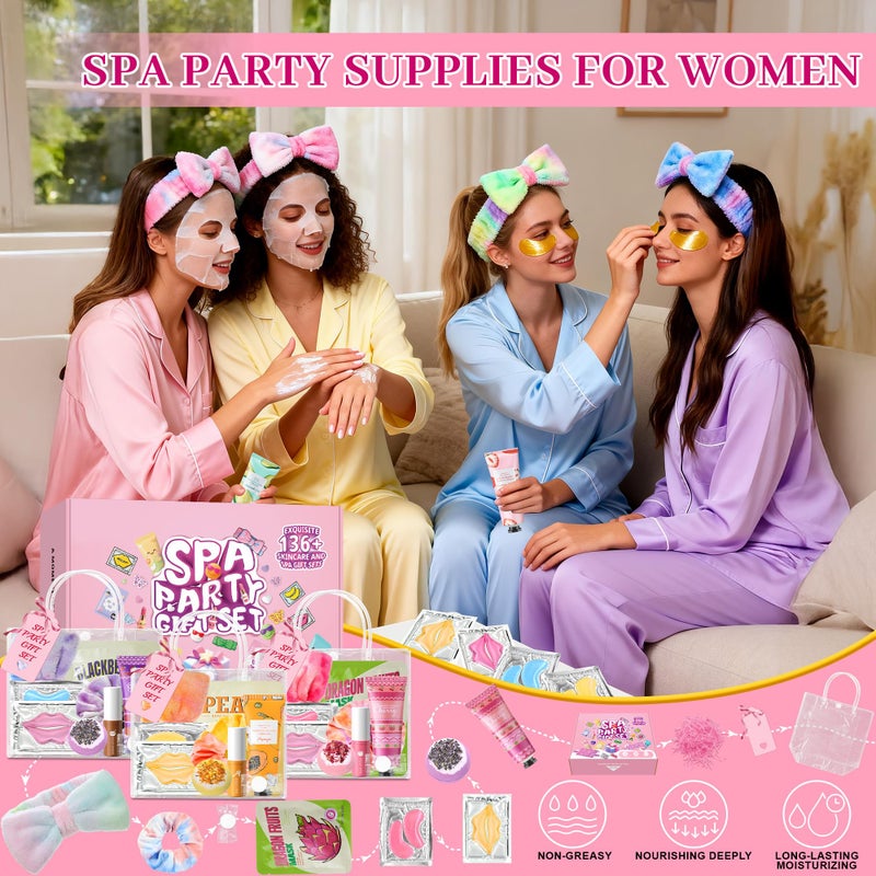 CHANGARLOAD 136 PCS Party Favors Bags for Eye Mask Lip Balm Hand Cream & Face Mask Skincare, Foot Spa Bath Bomb & Headband, Bachelorette Party, Retirement Graduation, Friendship, Sister & Birthday Gifts for Women - Image 4