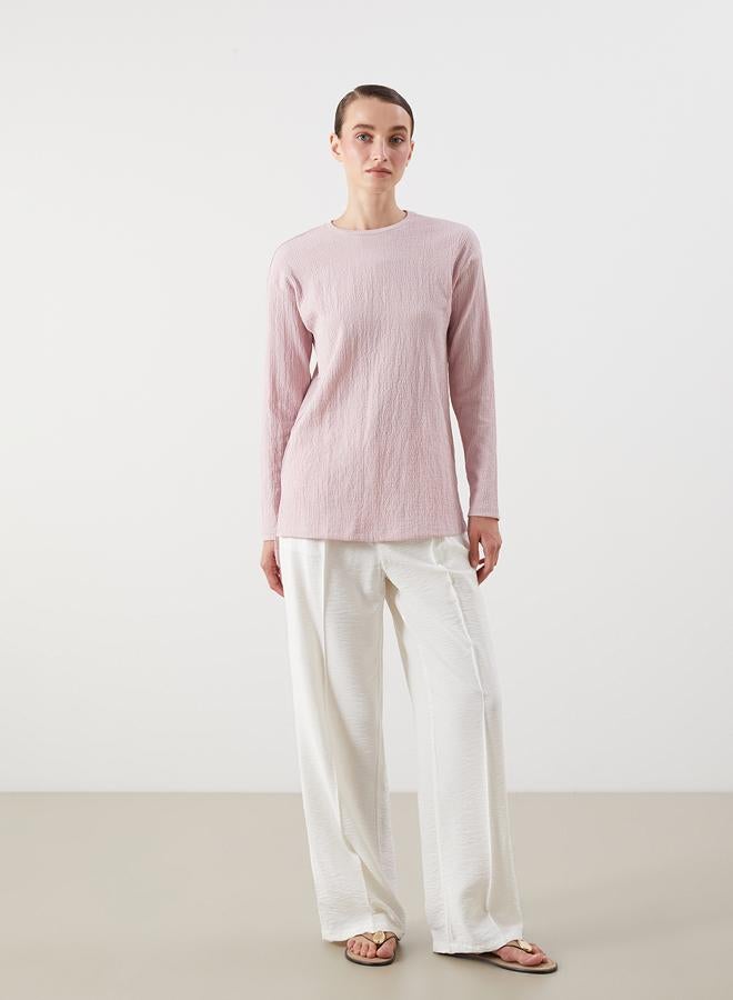 LC WAIKIKI Crew Neck Textured Women's T-Shirt - Image 2