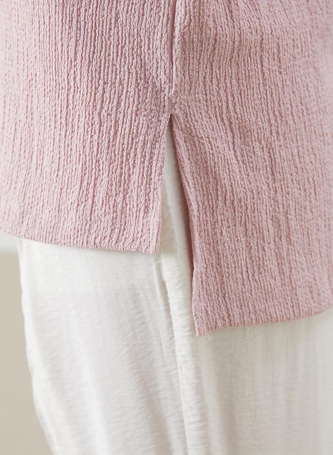 LC WAIKIKI Crew Neck Textured Women's T-Shirt - Image 3