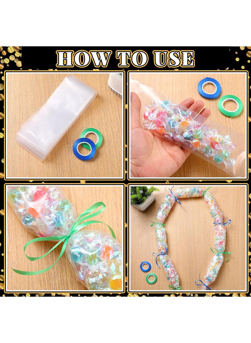 Teling Teling 12 Pcs Graduation Candy Lei Tubing Making Kit Include Lei Bags 59 x 48 Poly Tubing Gift Ribbon Present for Graduation Party Favor Wrapping DIY Hawaii Tropical Summer  - Image 4