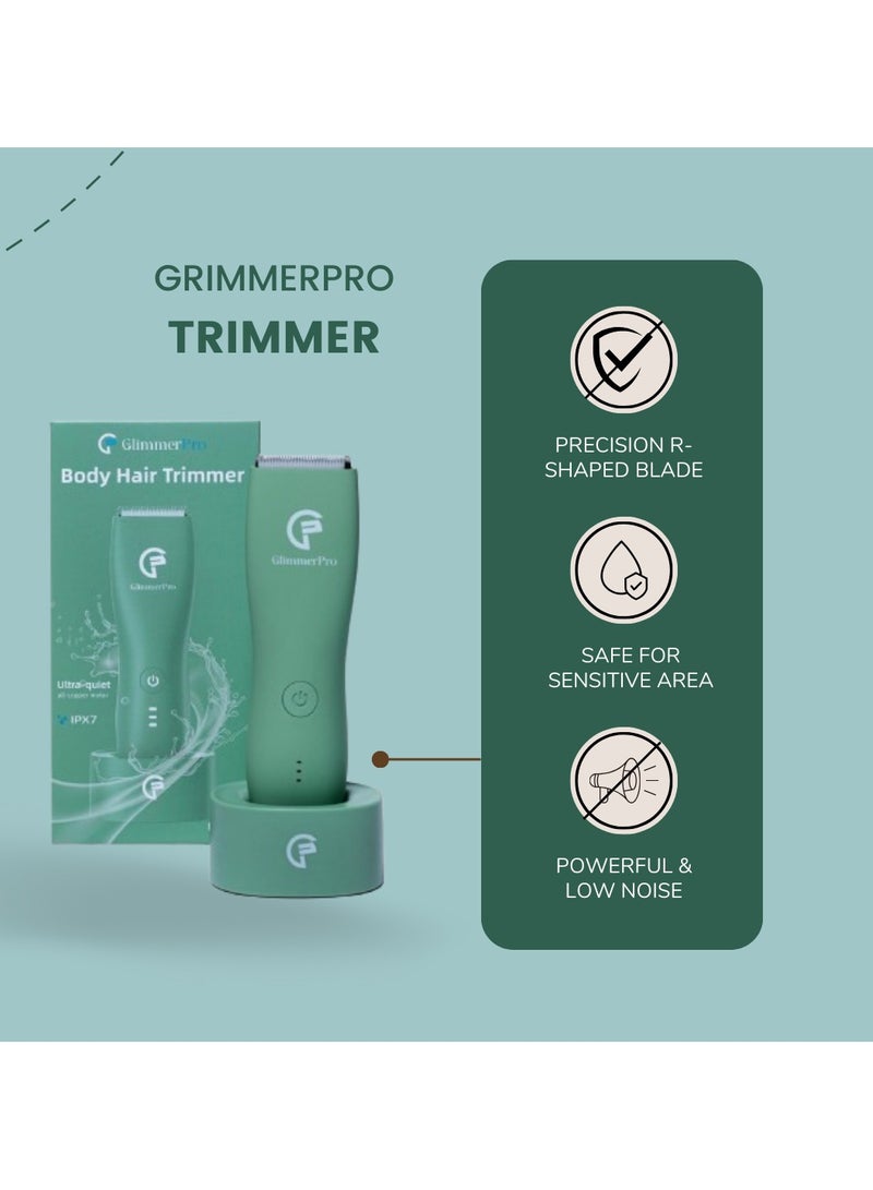 GlimmerPro Body Hair Trimmer, Powerful Low Noise Washable Design With Charging Base Safe For Sensitive Areas - Image 4