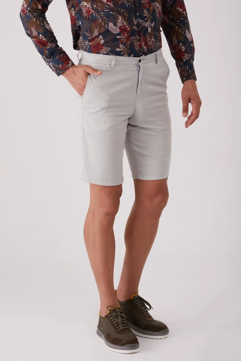 Dufy Light Gray Men's Regular Fit Short