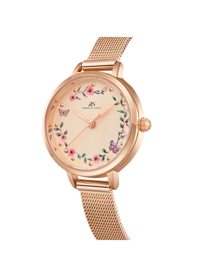 KENNETH SCOTT Women's Stainless Steel Analog Watch K23512-RMKF - 28 mm