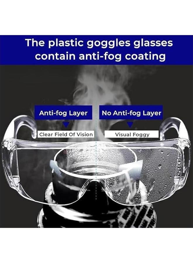HOOKOR 3 Pcs Anti Fog Clear Safety Goggles, Anti Dust Impact,Scratch Resistant Splash Proof Chemical Clear Lens Wrap Around, Eye Protection for Nurses Workers Architect - Image 2