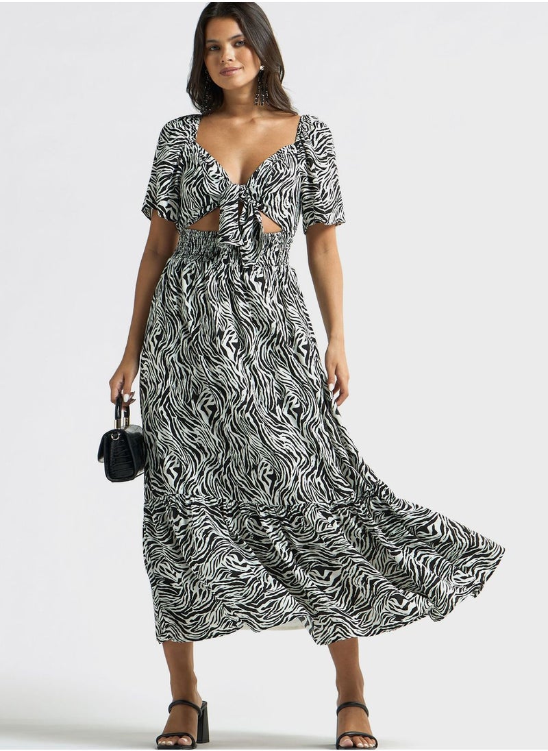 FAV - Animal Print Tiered Dress - Image 1