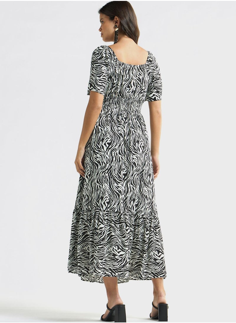 FAV - Animal Print Tiered Dress - Image 1
