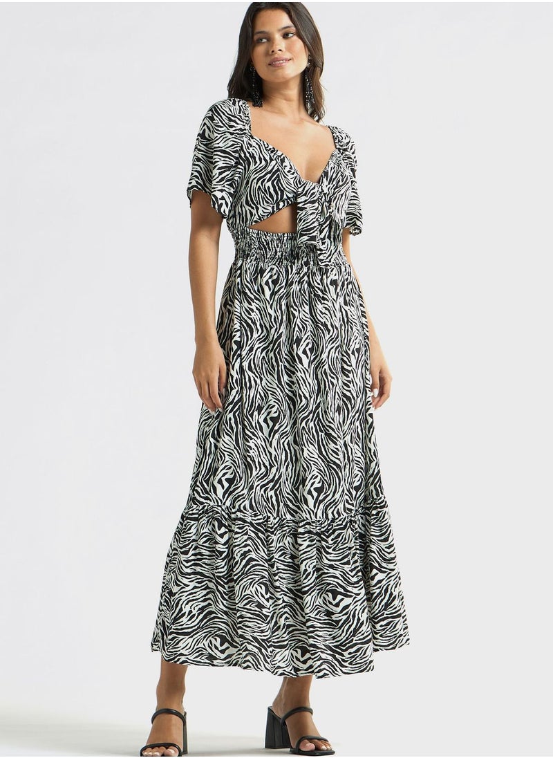 FAV - Animal Print Tiered Dress - Image 1
