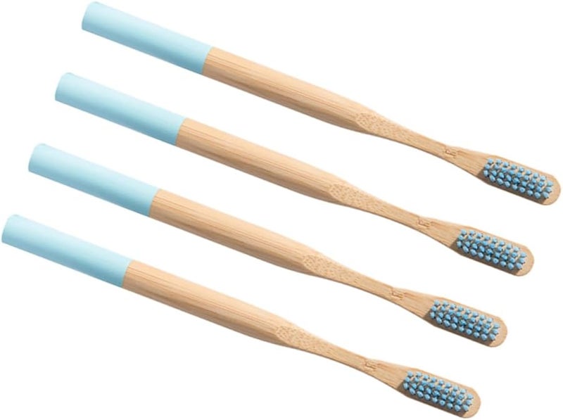 فرشاة أسنان نوليتوي القابلة للتحلل من الخيزران، 8 قطع، شعيرات ناعمة جدًا مزدوجة الجوانب، للكبار، للسفر والمنزل - Image 3