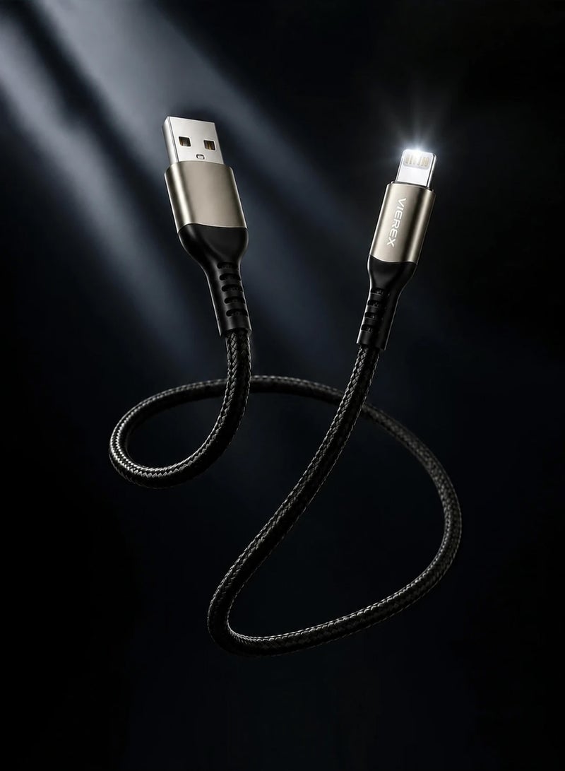 Vierex VC-14 Super Fast USB A to Lightning Cable 3.1A Fast Charging Data Cable Durable Braided Charging Cord for iPhone iPad Devices, 1m - Image 2