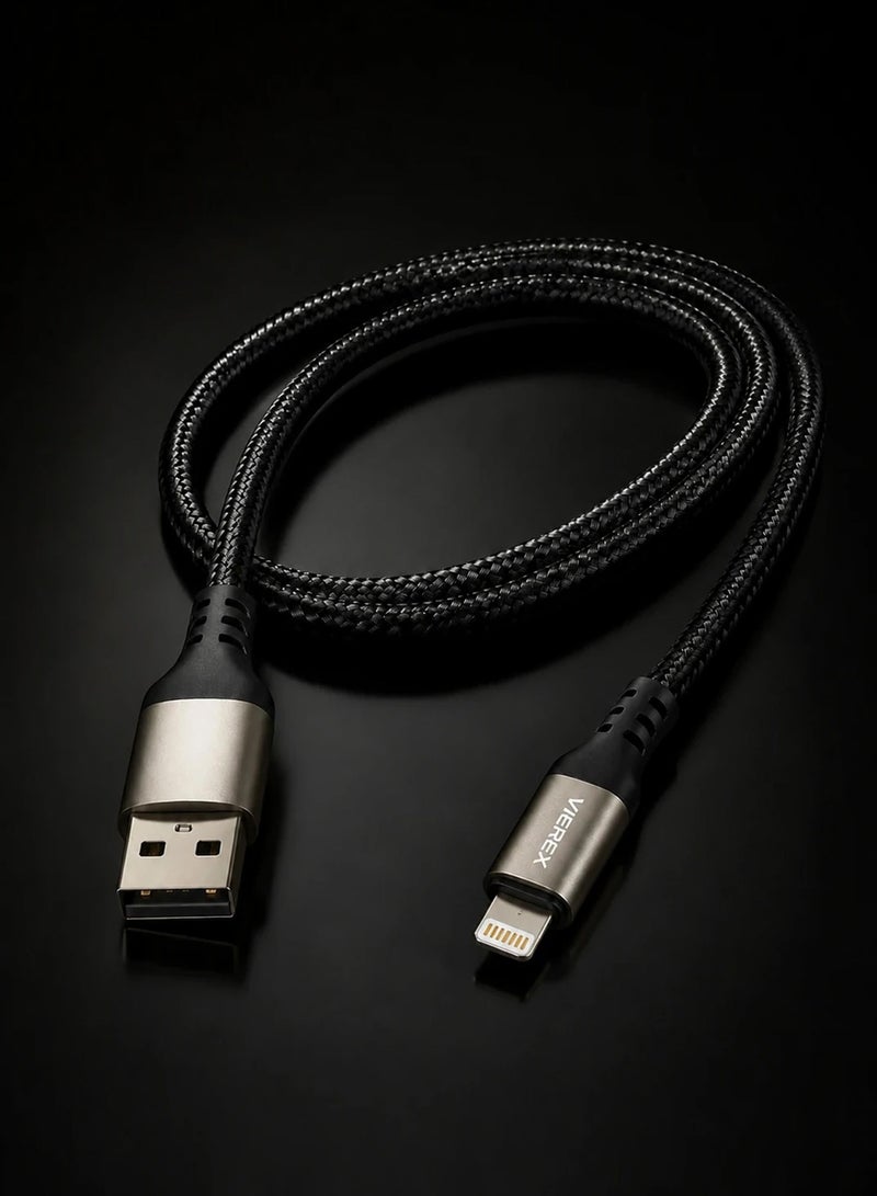Vierex VC-14 Super Fast USB A to Lightning Cable 3.1A Fast Charging Data Cable Durable Braided Charging Cord for iPhone iPad Devices, 1m - Image 3
