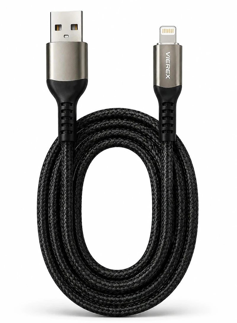 Vierex VC-14 Super Fast USB A to Lightning Cable 3.1A Fast Charging Data Cable Durable Braided Charging Cord for iPhone iPad Devices, 1m - Image 1