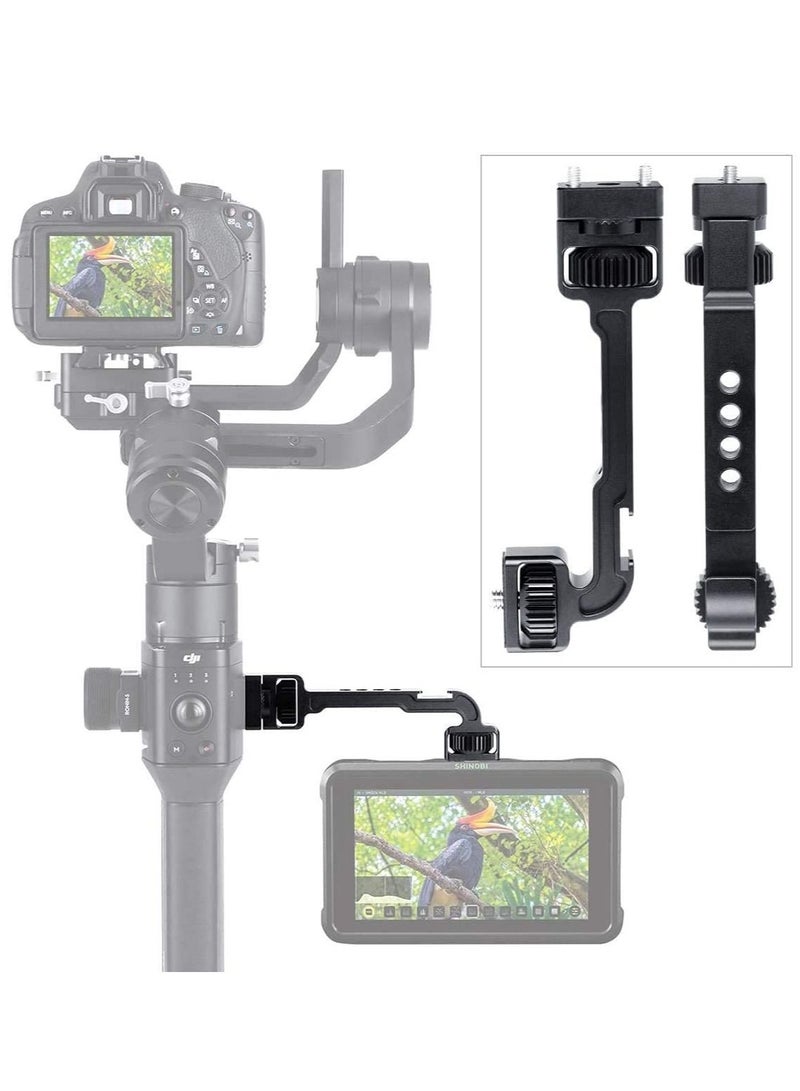 KASTWAVE Gimbal Monitor Mount for DJI Ronin S/SC, 360° Swivel Extension Bracket with 1/4 Thread Cold Shoe, Gimbal Stabilizer Extension Arm  - Image 1