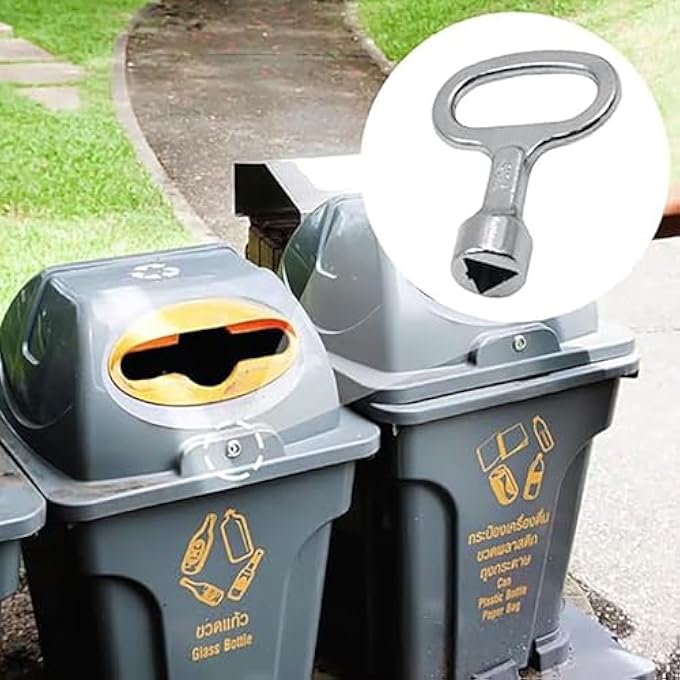 METER BOX KEY,2 PCS GAS METER BOX KEY SILVER TRIANGLE SOCKET SPANNER KEY SOCKET SPANNER TRIANGLE KEY WITH 2 CARABINERS FOR GAS WATER ELECTRIC METER BOX CABINET - Image 3