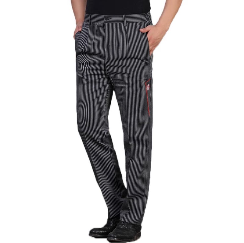Overalls El Restaurant Striped Chef Work Pants Elastic Band Elastic Overalls Overalls - Image 5
