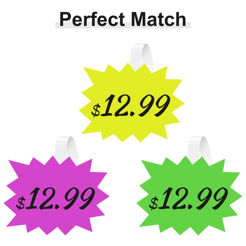 TaShow 120 Pieces Starburst Signs for Retail, 5*6.6 Inch Fluorescent Garage Sale Stickers, Multicolor Sale Signs for Retail Store, Garage Sale Supplies, Yard Sale Stickers with PVC Sticky Transparent Strip - Image 4