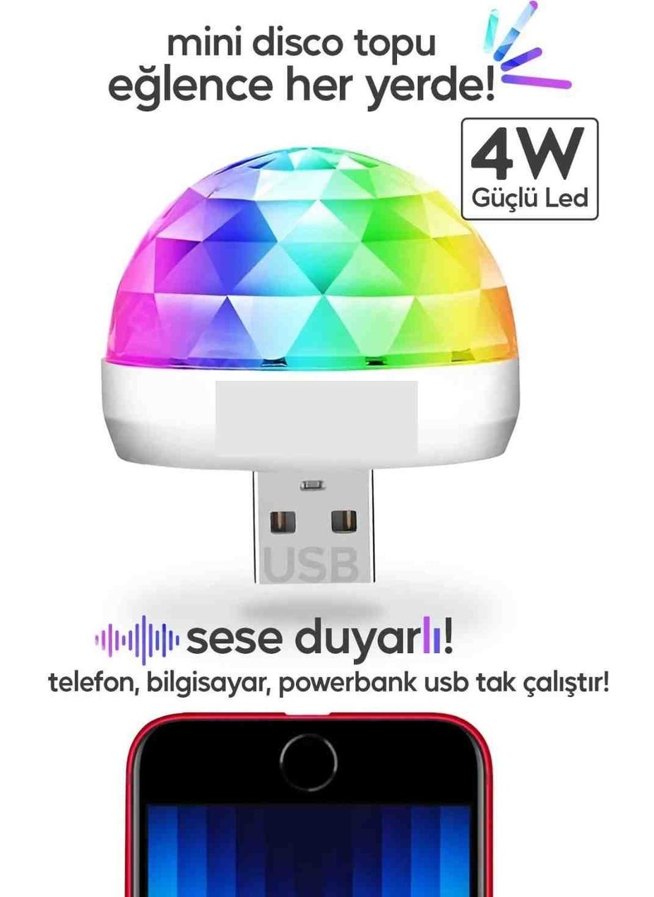 Zoli Mini USB Input LED Sound Sensitive Colorful Disco Ball Effect Lamp  - Image 3