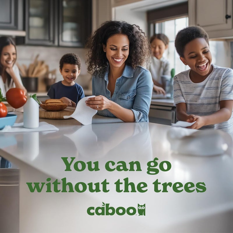 CABOO Tree Free Paper Towels, 8 Rolls, Earth Friendly Sustainable Kitchen Paper Towels with Strong 2 Ply - Image 5