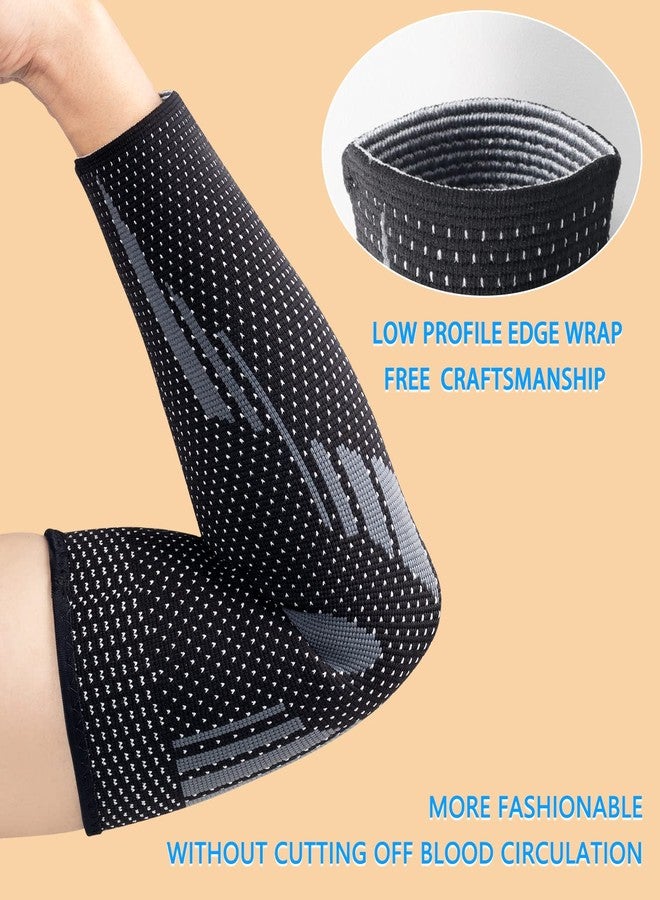 Thx4COPPER Arm Compression Sleeve (2 Pack)– Elastic Compression Arm Brace for Tendonitis, Golf, Tennis Elbow, Fitness, Pain Relief- Aid in Recovery for Women and Men- Supportive Comfortable Breathable - Image 3