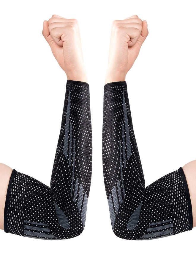 Thx4COPPER Arm Compression Sleeve (2 Pack)– Elastic Compression Arm Brace for Tendonitis, Golf, Tennis Elbow, Fitness, Pain Relief- Aid in Recovery for Women and Men- Supportive Comfortable Breathable - Image 1