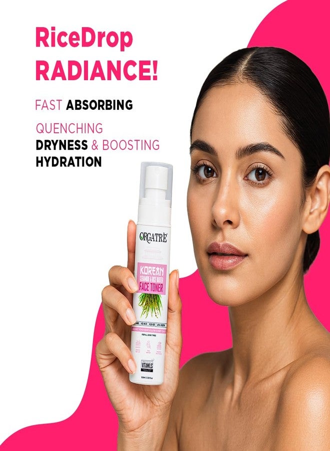 Orgatre Korean Ceramide & Rice Water Moisturizing Face Mist & Toner For Glowing Skin | Open pores Tightening | Men & Women 100ml - Image 3