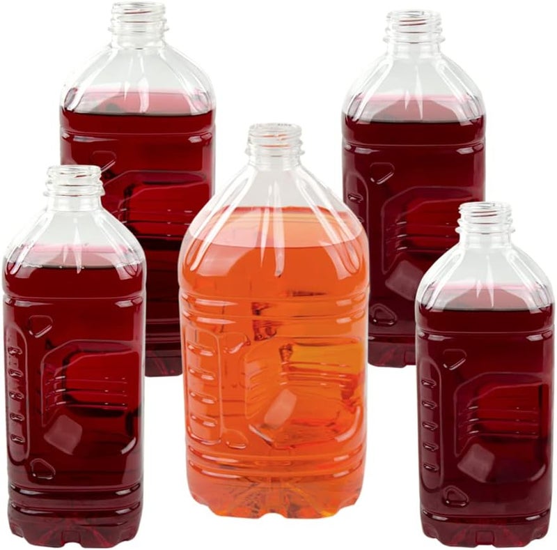 Decony USA MADE 4 Pc Plastic Juice Bottles  64 Oz Reusable Containers with Tamper Evident Caps  Clear Ideal for Juicing Smoothies  Homemade Beverages - Image 3