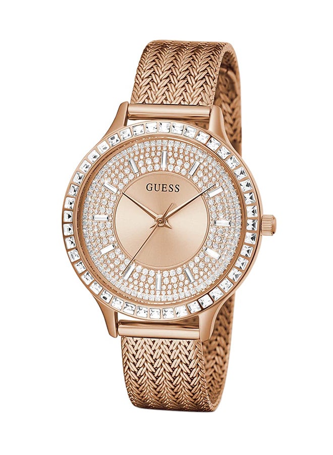 GUESS ساعة جيس النسائية ذات هيكل ذهبي اللون كوارتز GW0402L3 - Image 1